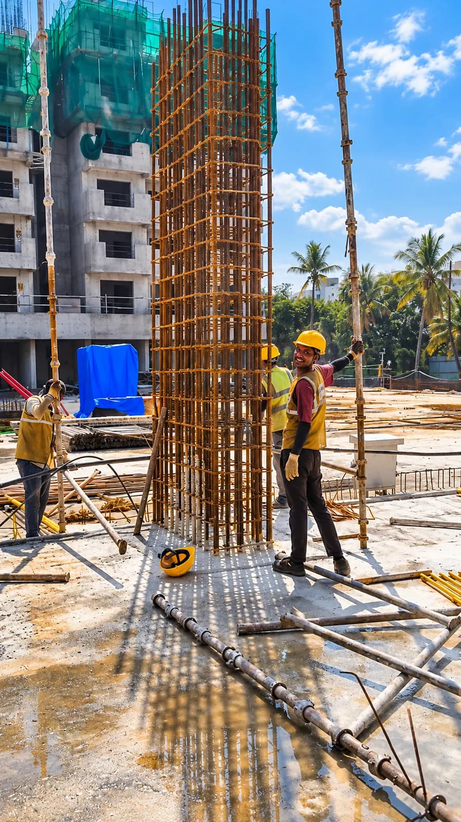Site photograph of Tru Aquapolis, Tower C: ground to first floor columns reinforcement, October 2026