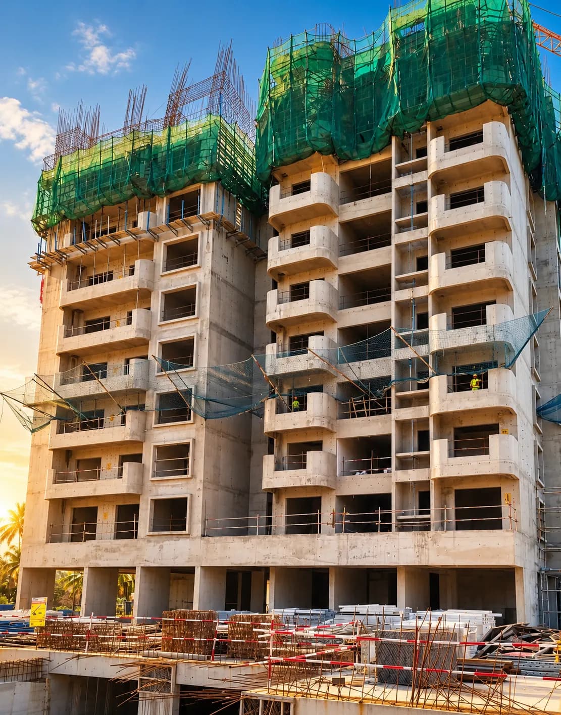 Site photograph of Tru Aquapolis, Tower G: 8th floor roof completed, 9th floor in progress (second view), October 2026